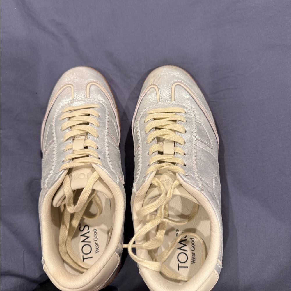Toms Silver and Tan Sneakers - Picture 2 of 2
